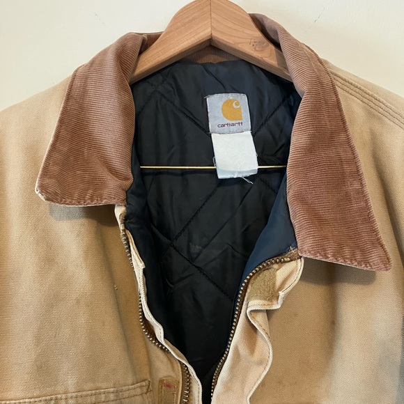 Vintage Carhartt Mens Workwear DISTRESSED Canvas Jacket Tan XXL - Picture 5 of 9